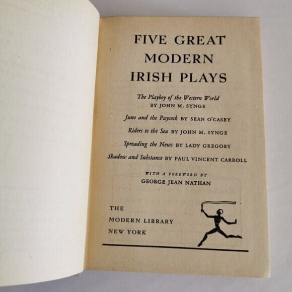 1941 Five Great Modern Irish Plays Book w/DJ Modern Library - Picture 5 of 9